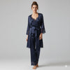 Luxury Silk Nighty Set for Women – Premium Satin Lace Sleepwear Robe