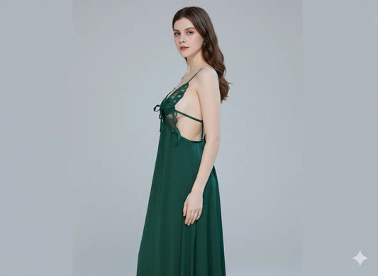 Green Fancy Nighty – Premium Stylish Women’s Nightwear