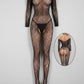 Elegant black stretchable fishnet bodysuit stocking for stylish women.