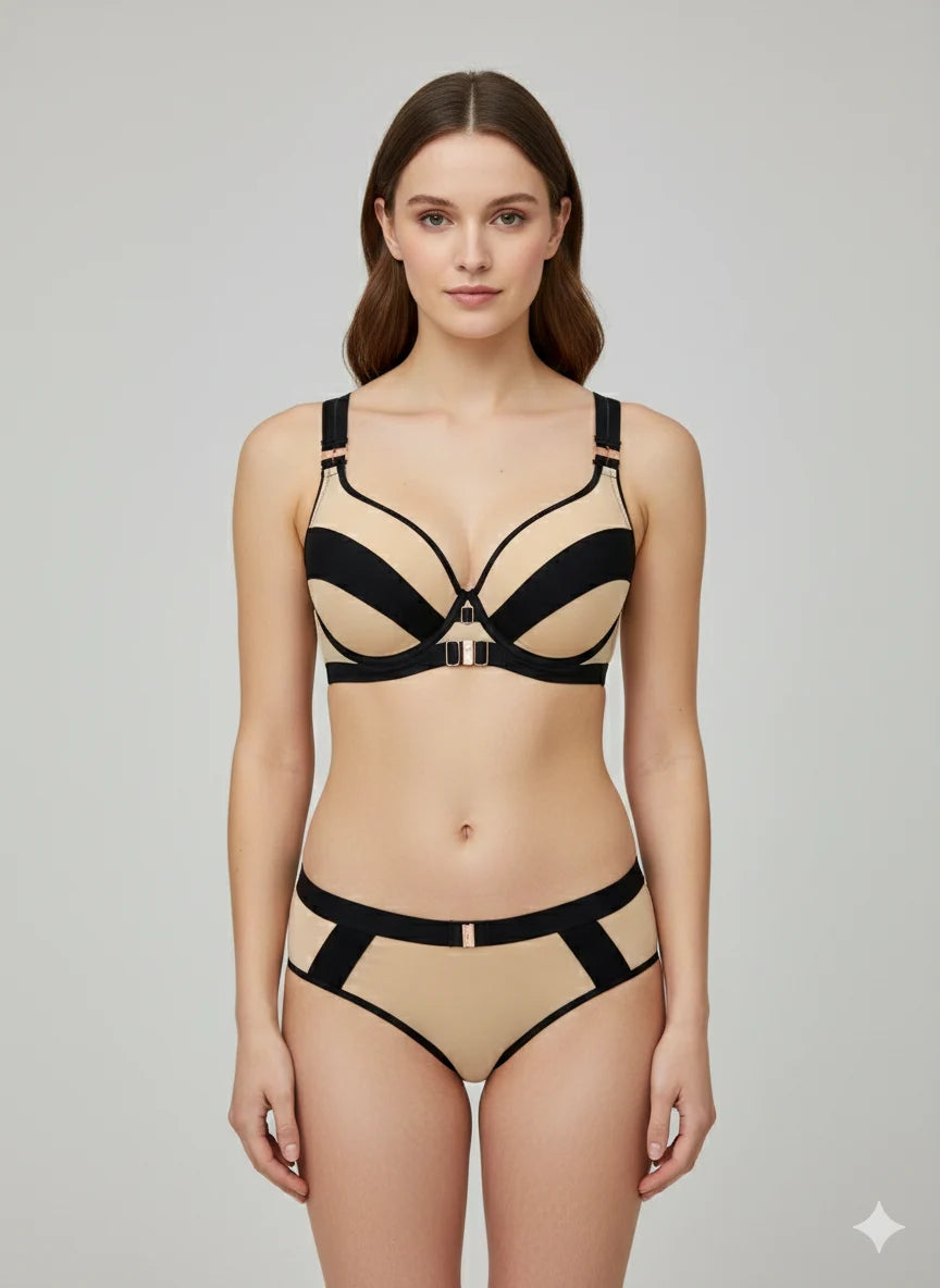 Elegant Padded Bra & Panty Set – Soft Support Stylish Lingerie Set