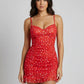 Red Short Nighty for Women – Stylish Heart Print Soft Sleepwear Dress