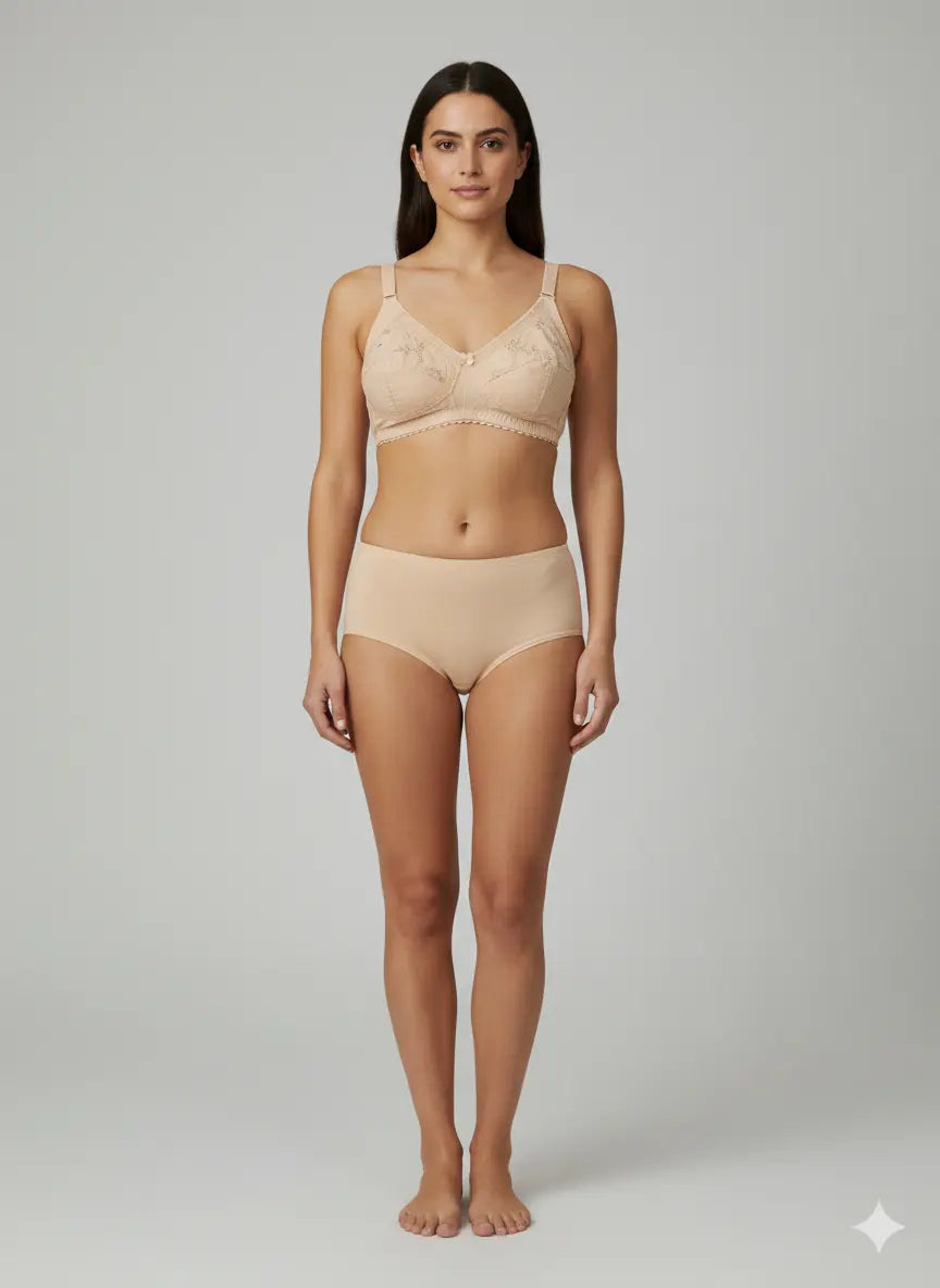Shine Comfort Beige Bra Set – Soft Everyday Luxury