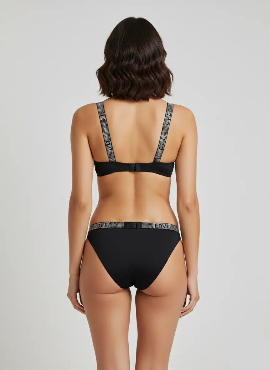 VS Strap Stone Bra Set – Elegant Decorative Lingerie Set