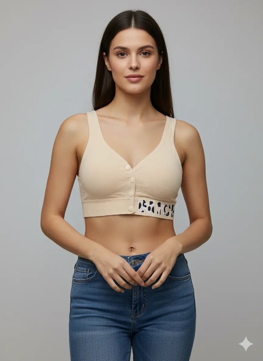 Women’s Front Open Bra – Comfortable Wire-Free Easy Wear Bra