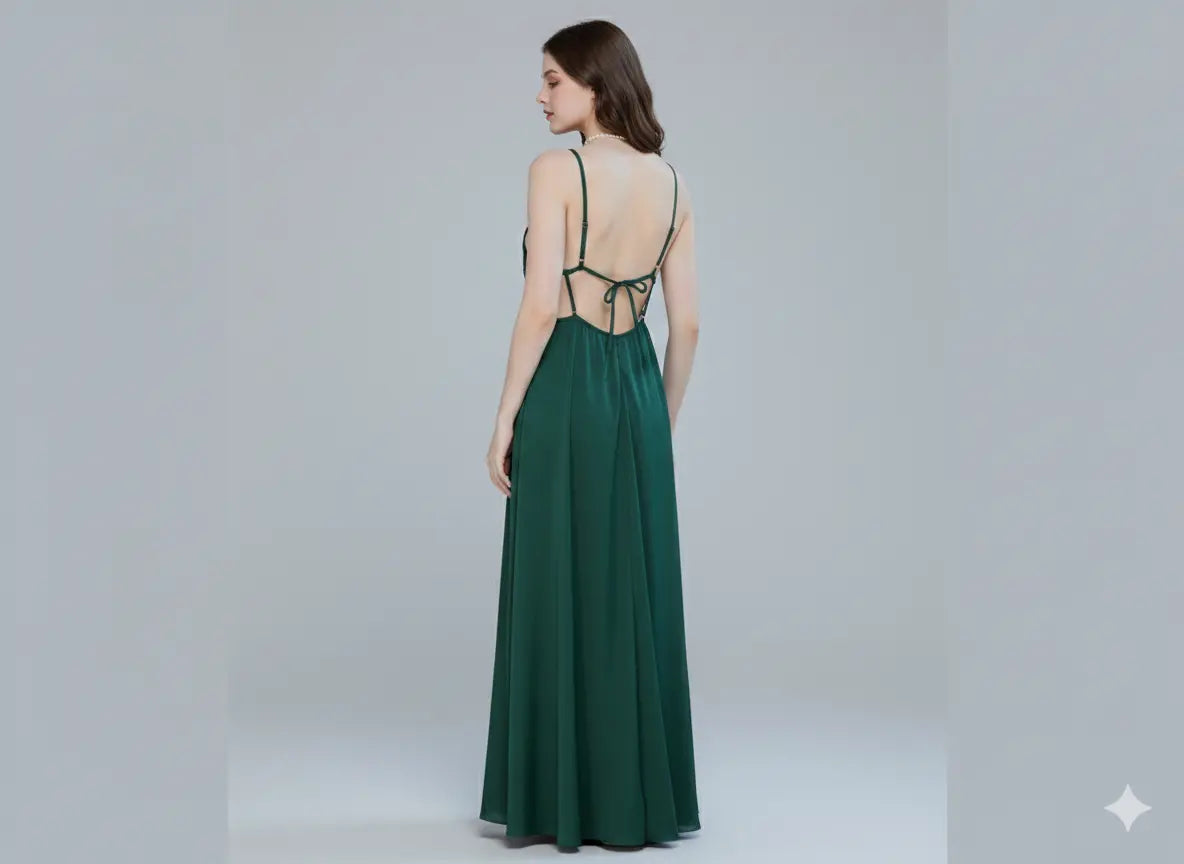 Women’s Green Fancy Nighty – Premium Lace Designer Sleepwear
